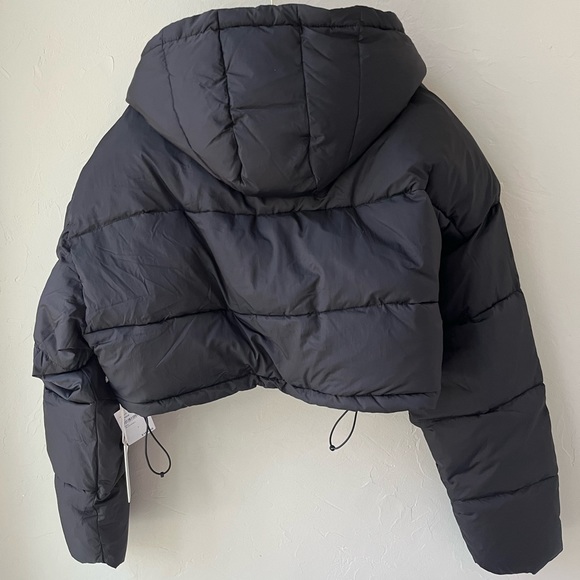 🖤GOOD AMERICAN CROPPED PUFFER JACKET IN BLACK 3 L - Picture 5 of 8